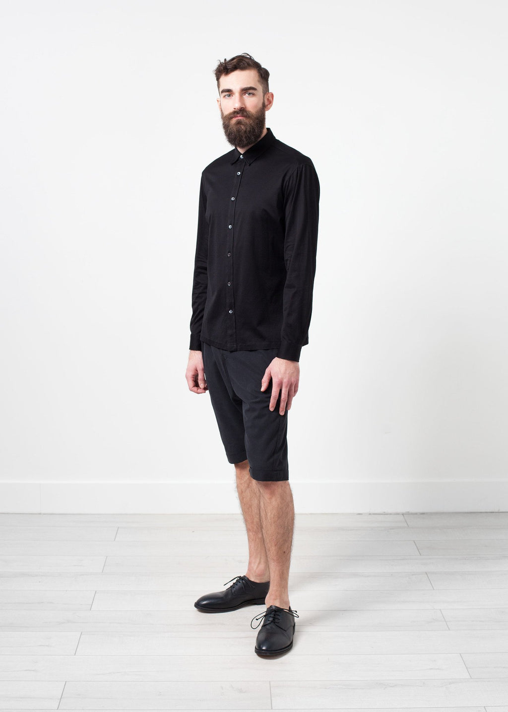 Camisa escocesa con botones en negro