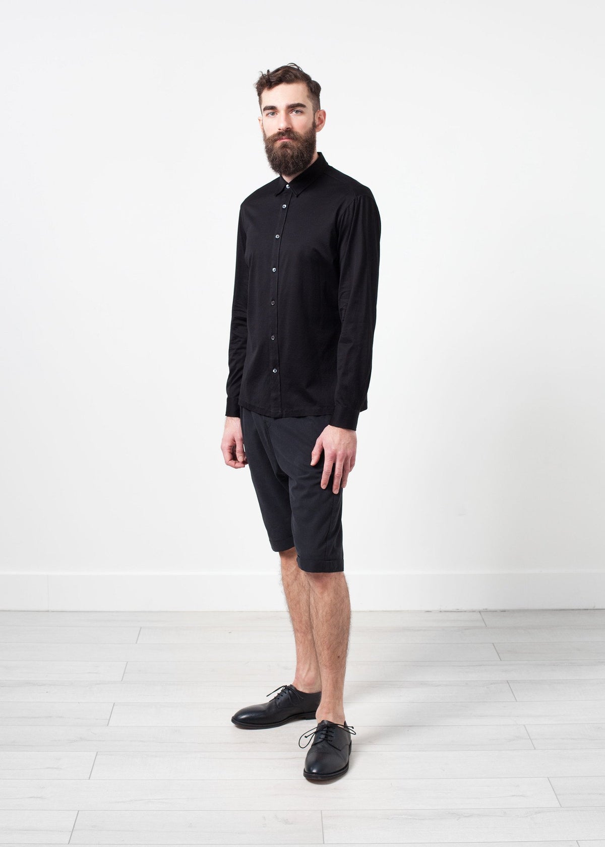 Camisa escocesa con botones en negro