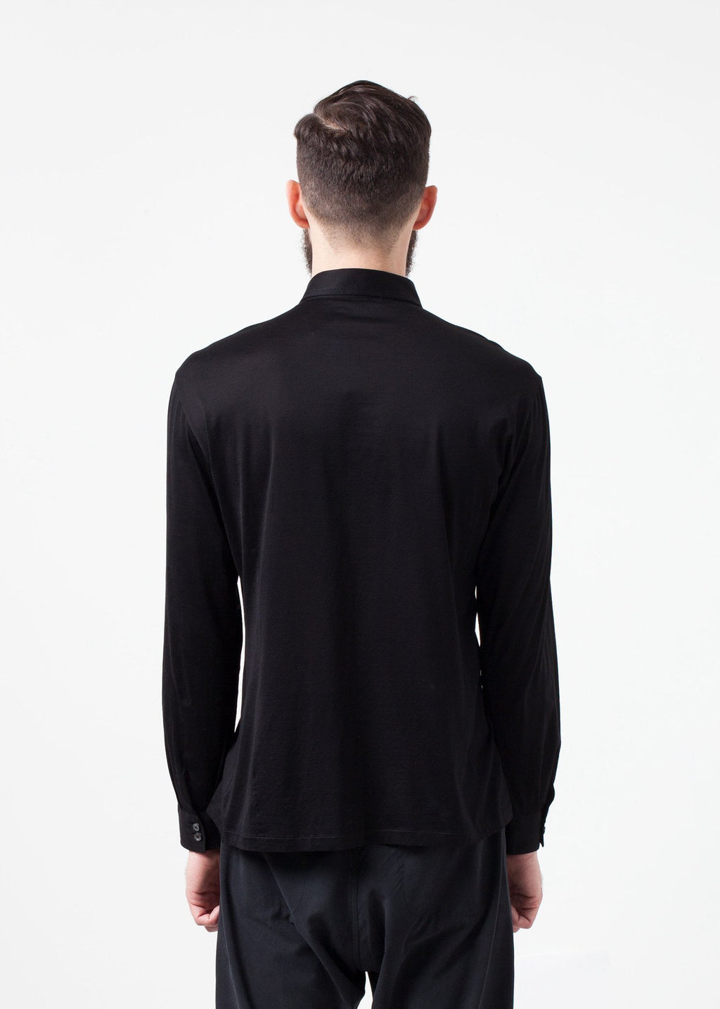 Camisa escocesa con botones en negro