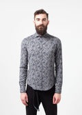 Camisa con botones del oeste de Arkansas en gris floral