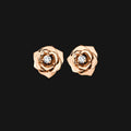 Aretes de flores sólidas de 18k