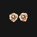 Aretes de flores sólidas de 14k