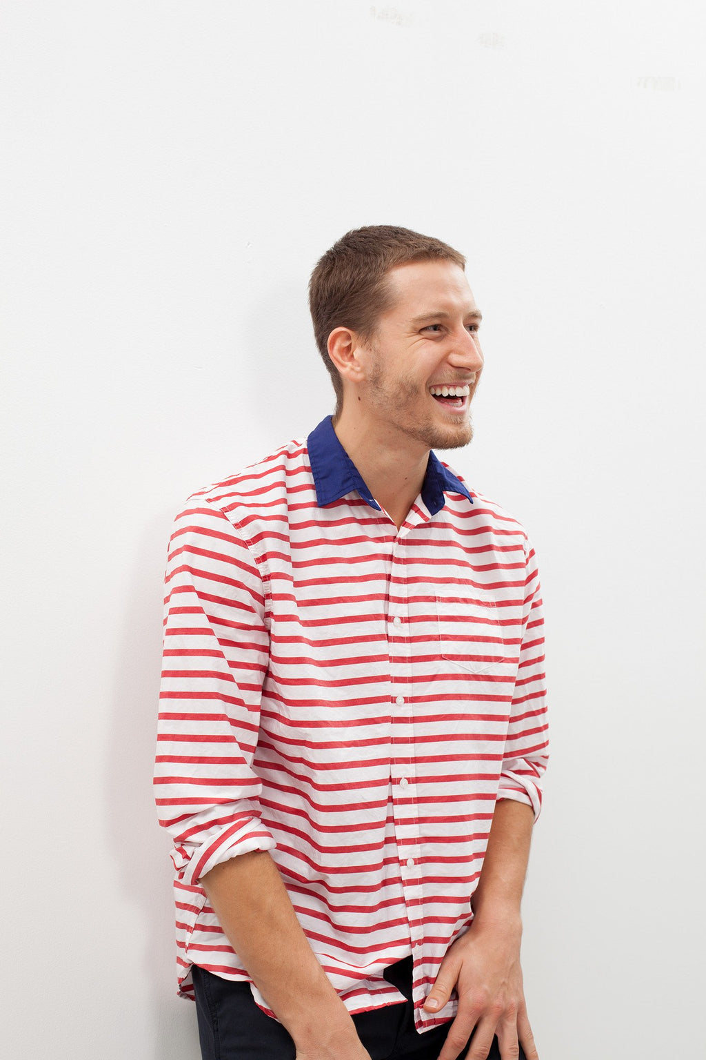 Camisa Luke en rayas rojas