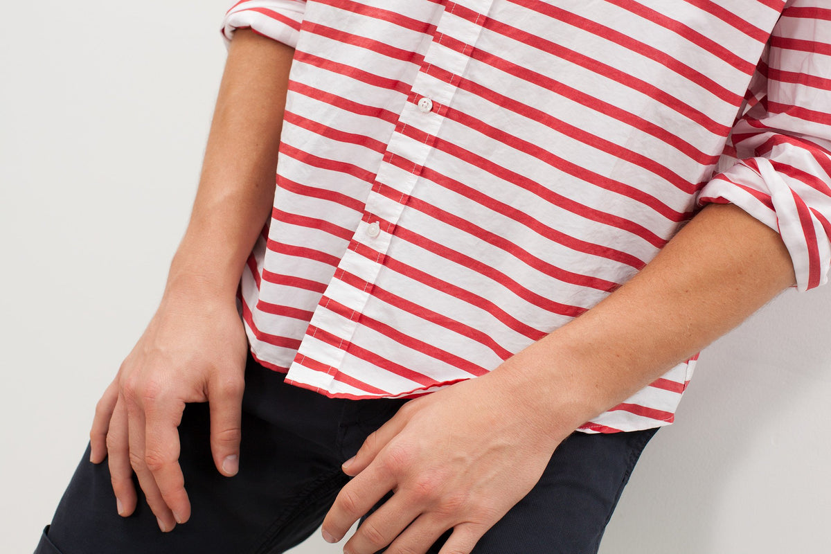 Camisa Luke en rayas rojas
