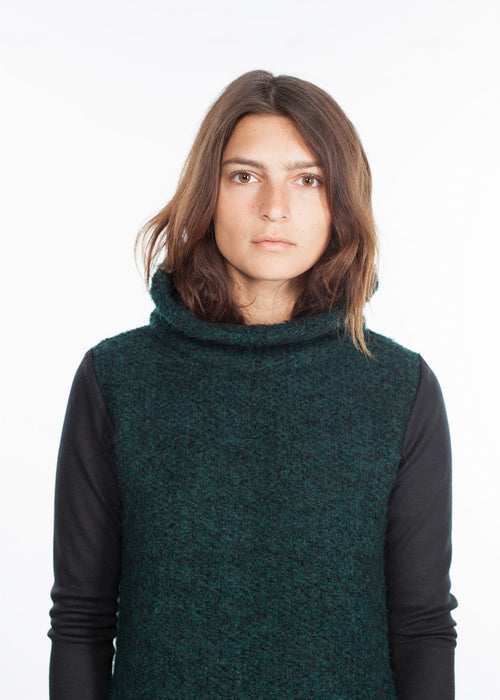 Guler rulat Boucle în verde/negru