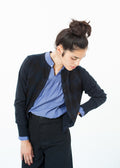 Cardigan cu model matlasat, negru/bleumarin