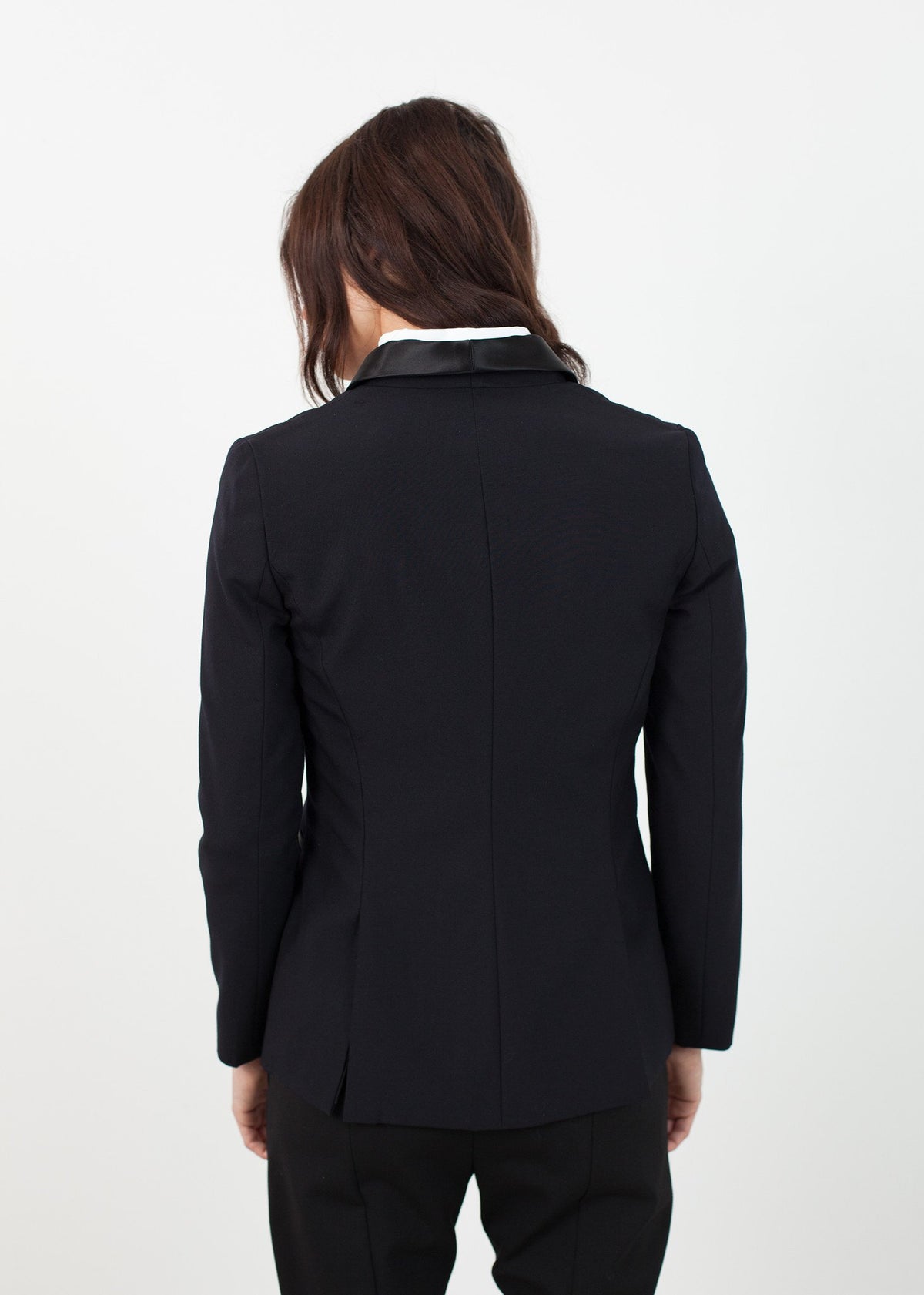 Blazer con cuello chal en negro