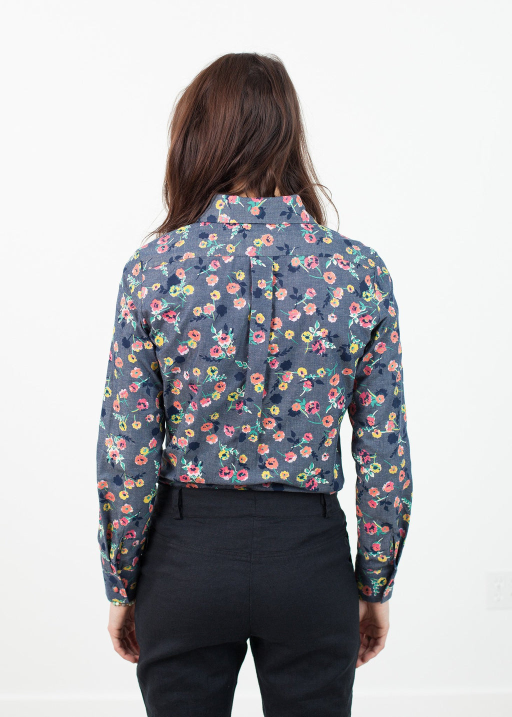 Bluză cu mânecă lungă, negru/floral