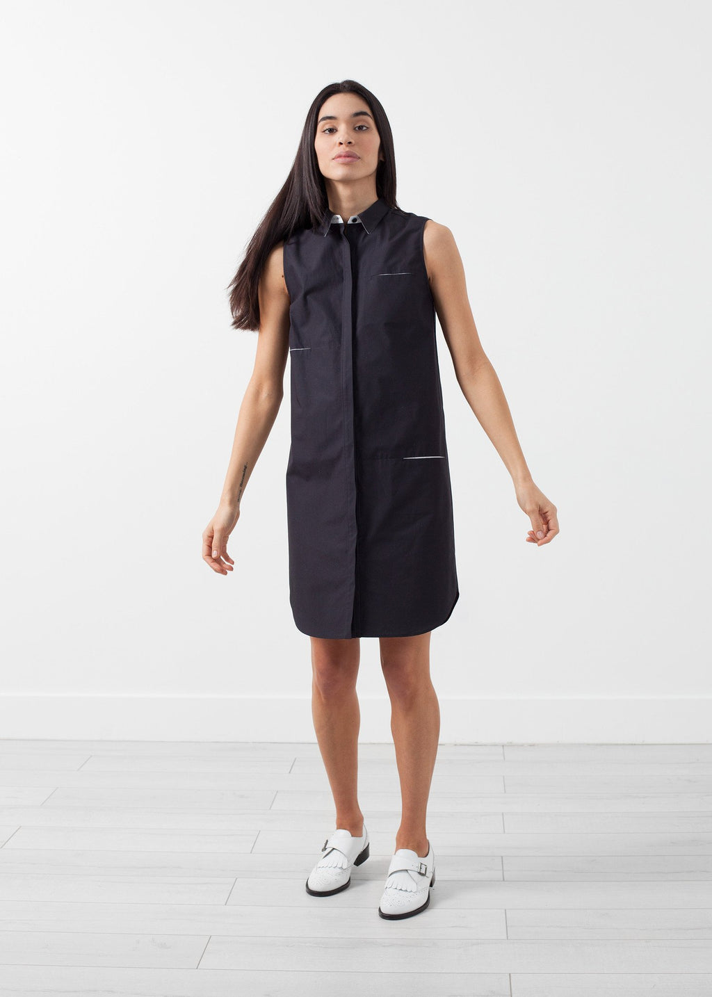 Rochie fără mâneci cu buzunar ascuns