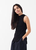 Camiseta sin mangas de punto con rayas curvadas