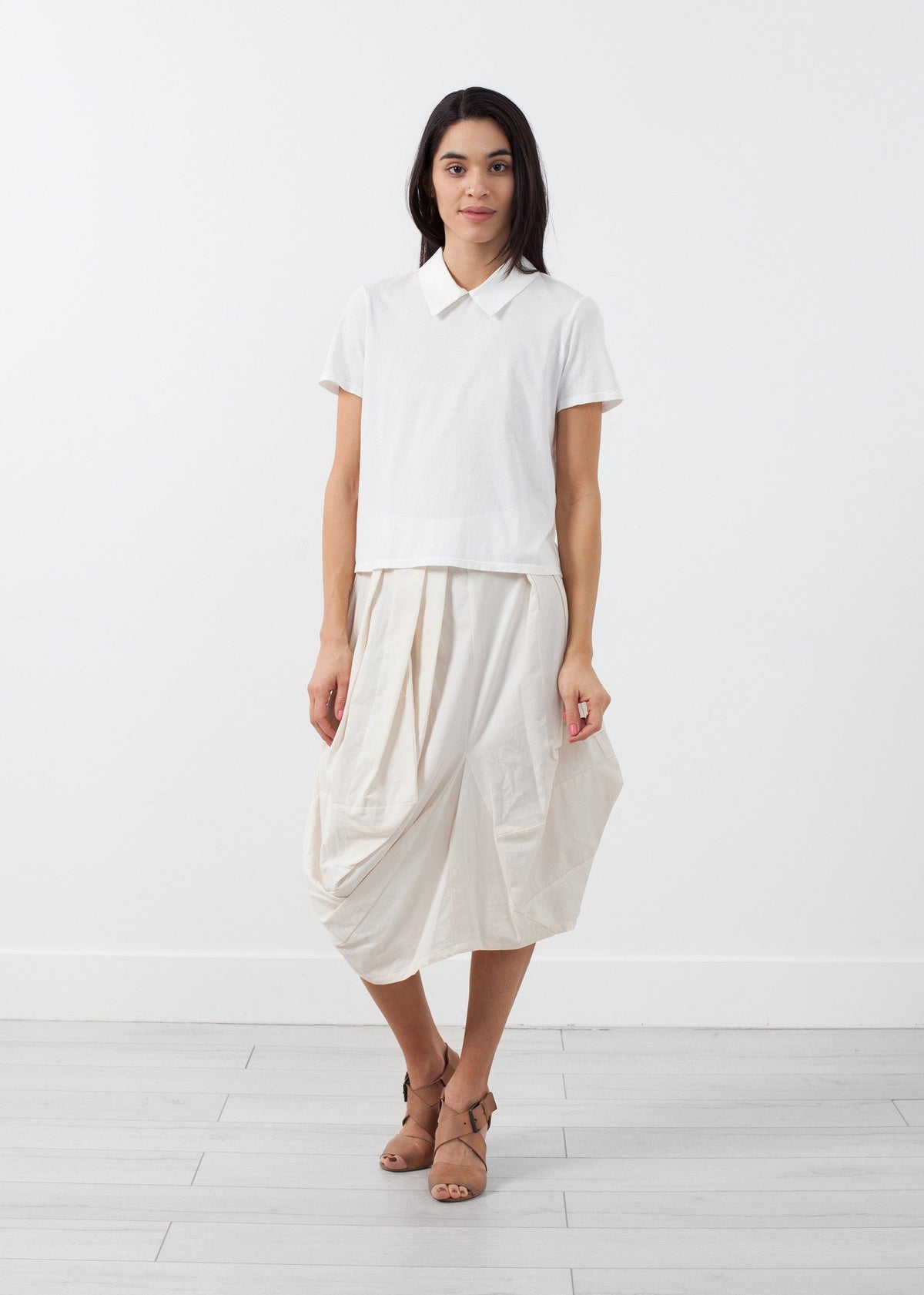 Blusa con cuello doble