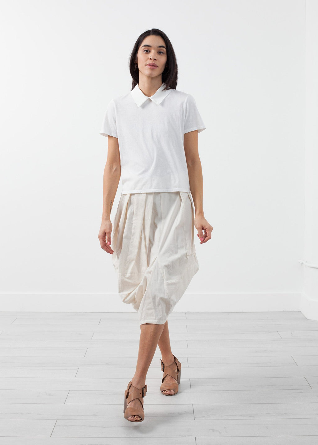 Blusa con cuello doble
