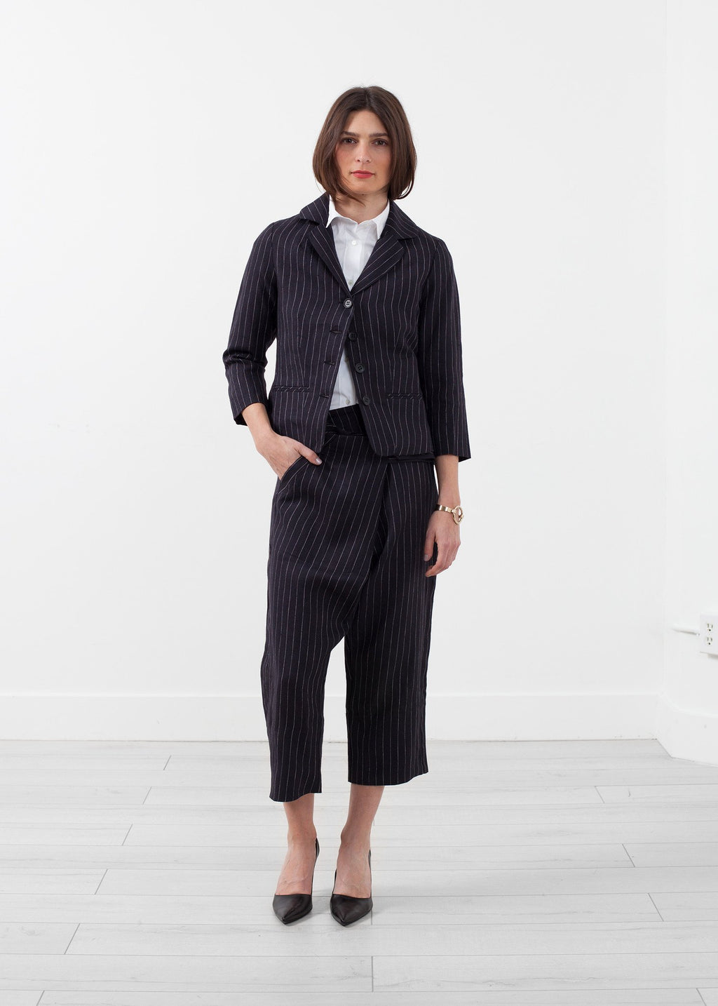 Blazer a rayas diplomáticas