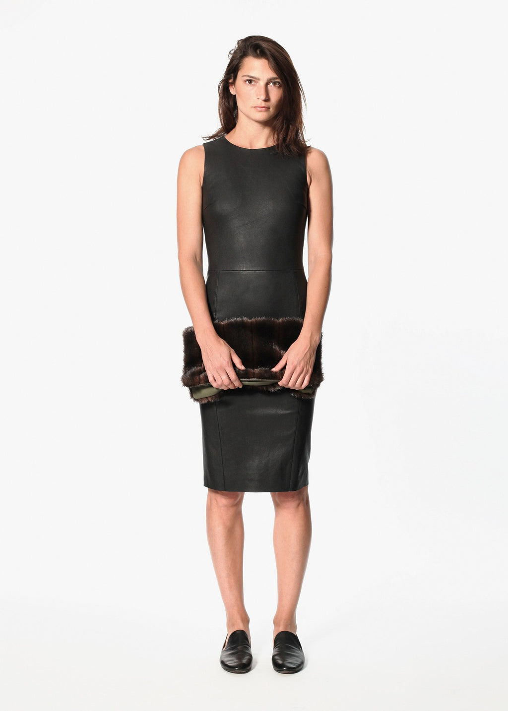 Vestido de cuero Iranta en negro