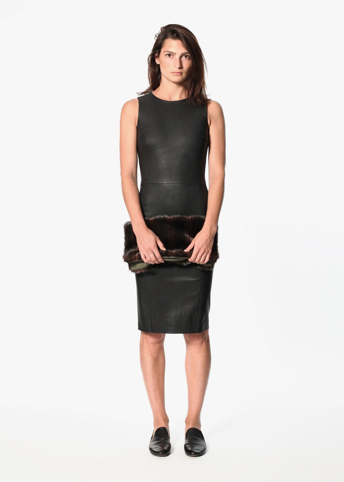 Vestido de cuero Iranta en negro