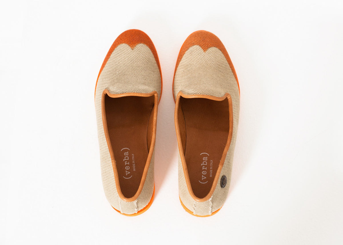 Mocasín Wingtip en Naranja