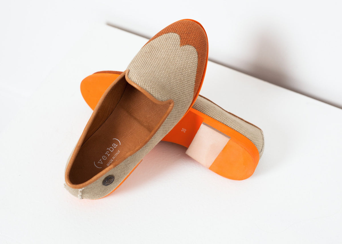 Mocasín Wingtip en Naranja